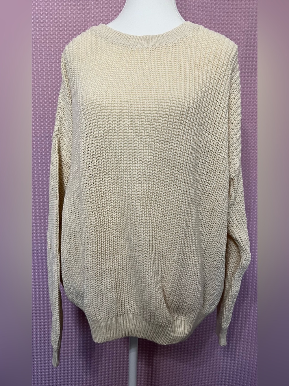 Sonoma Cream Crewneck Knit Sweater